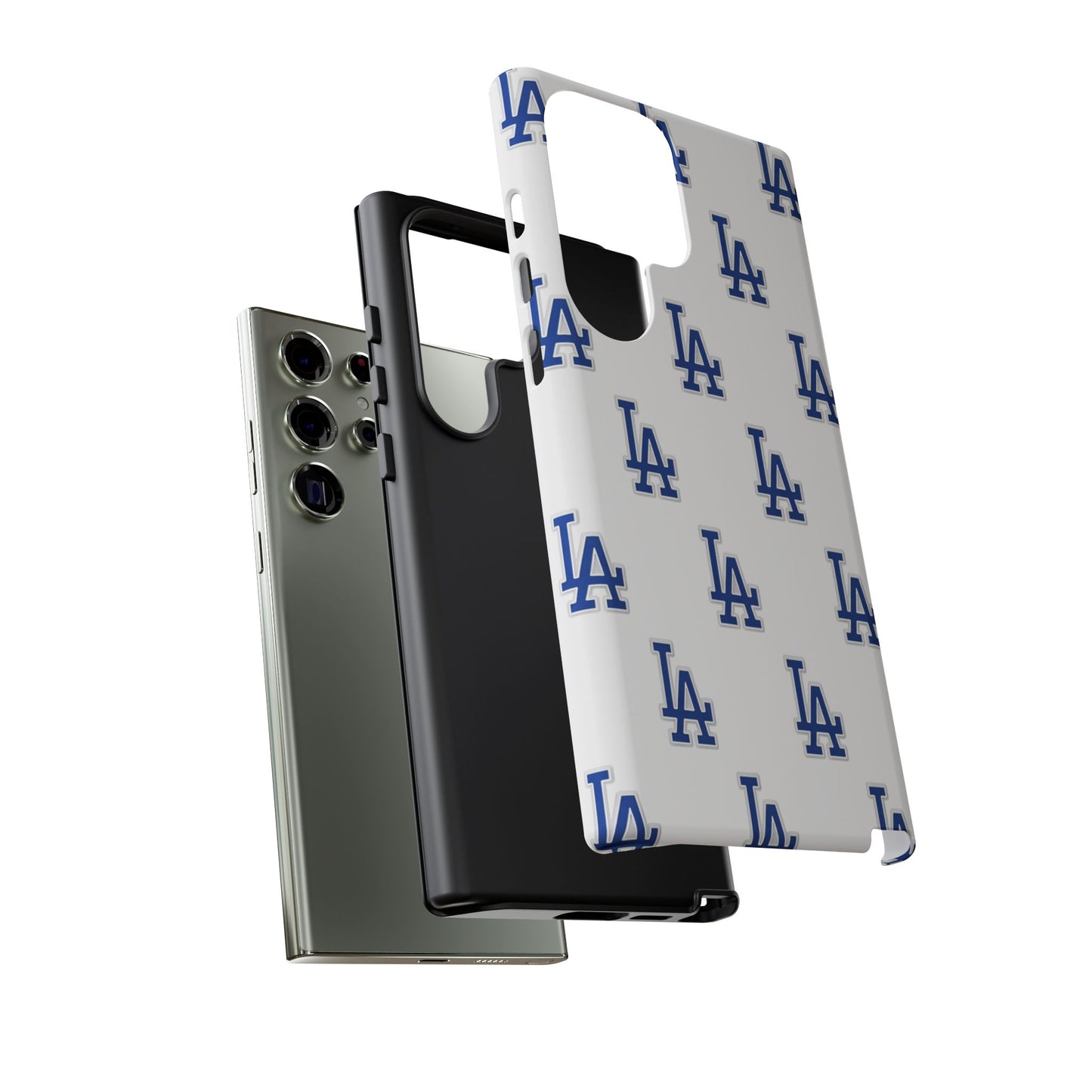 Blue LA Monogram Pattern Phone Case | Minimal Baseball Inspired Tough Cover