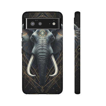 Elephant Mandala Phone Case – Black and Gold Spiritual Elephant Tough Protective Case