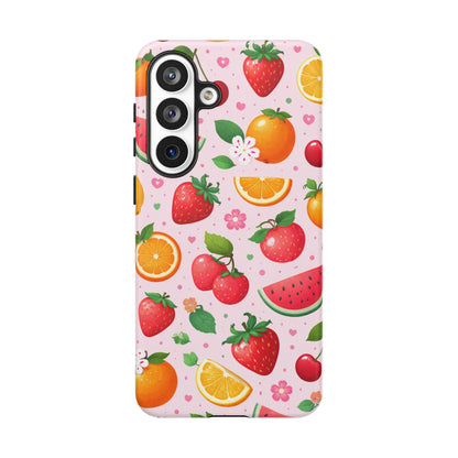 Fruit Phone Case – Tough Shockproof, Strawberry Cherry Citrus Summer Design for Iphone, Samsung Galaxy and Pixel