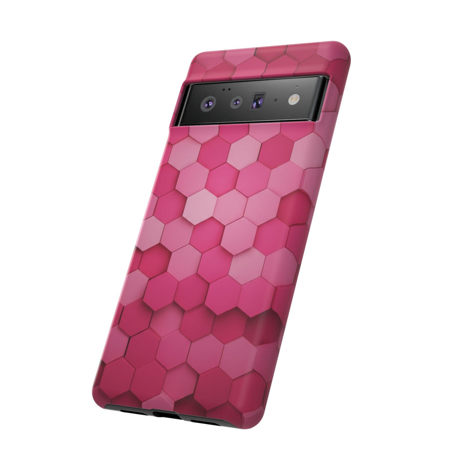 Hot Pink Hexagon Phone Case | Honeycomb Geometric Aesthetic | Cute Pink iPhone & Samsung Tough Protective Case