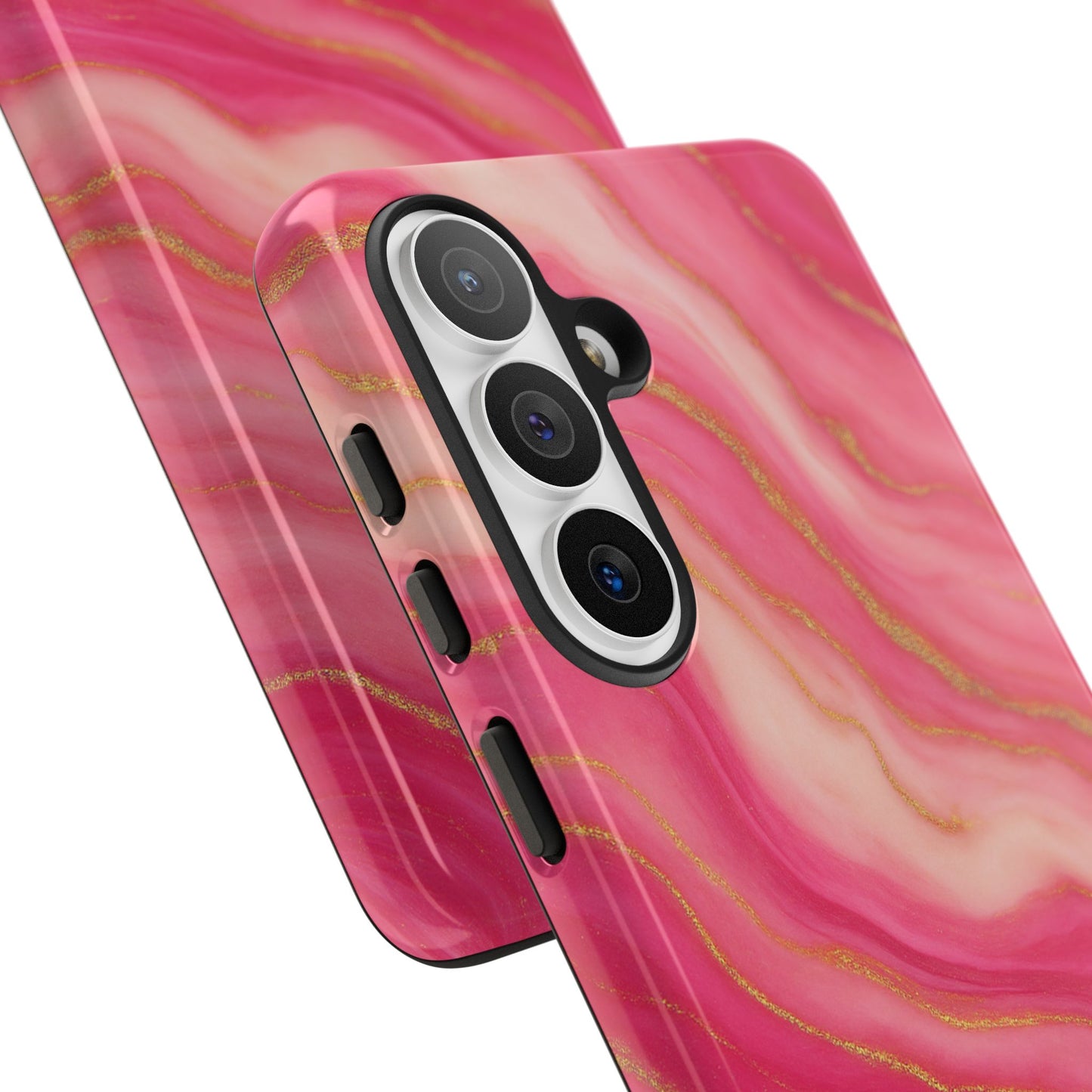 Pink Marble Phone Case | Rose Gold Swirl Aesthetic Tough Protective Case