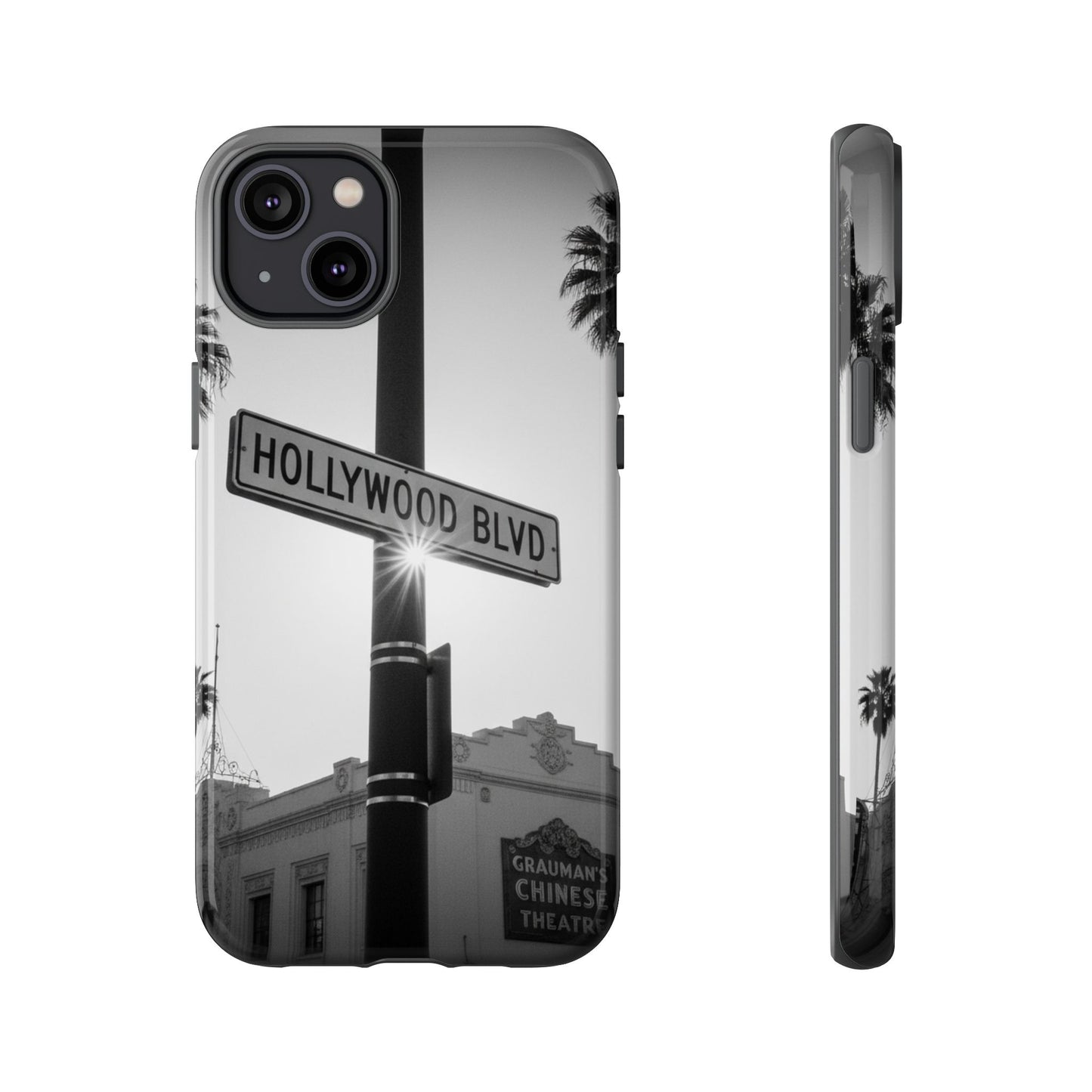 Hollywood Blvd Phone Case | Vintage Los Angeles Street Sign | Black & White LA Aesthetic