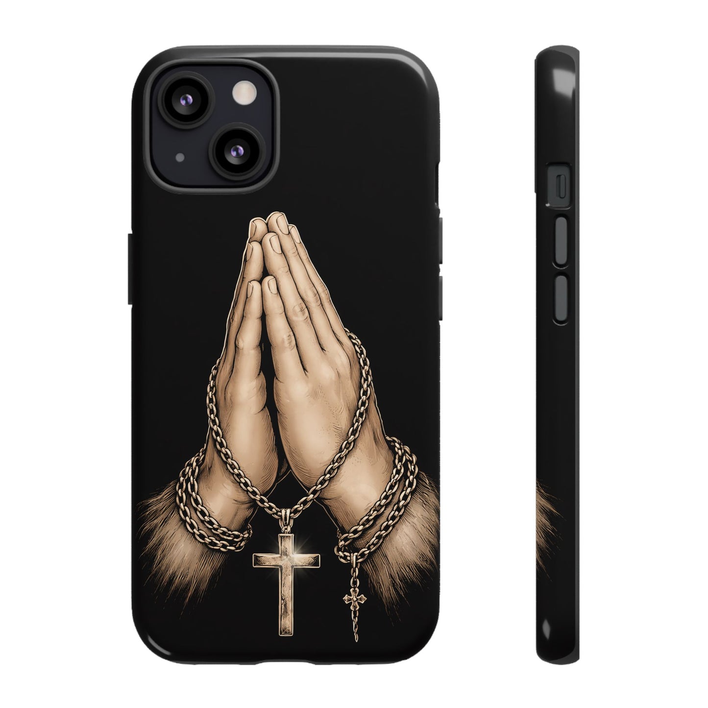 Praying Hands Cross Phone Case – Christian Faith Scripture Cover