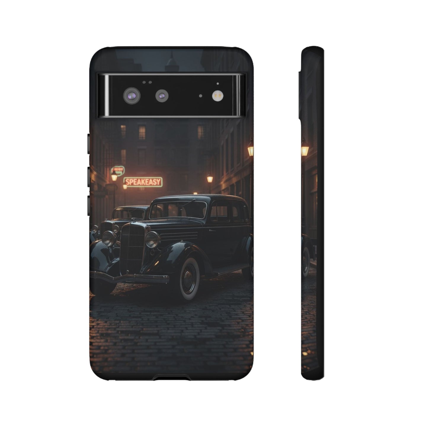 Vintage Classic Car Phone Case | Retro Noir Aesthetic | 1930s Street Scene Tough Case for iPhone & Samsung