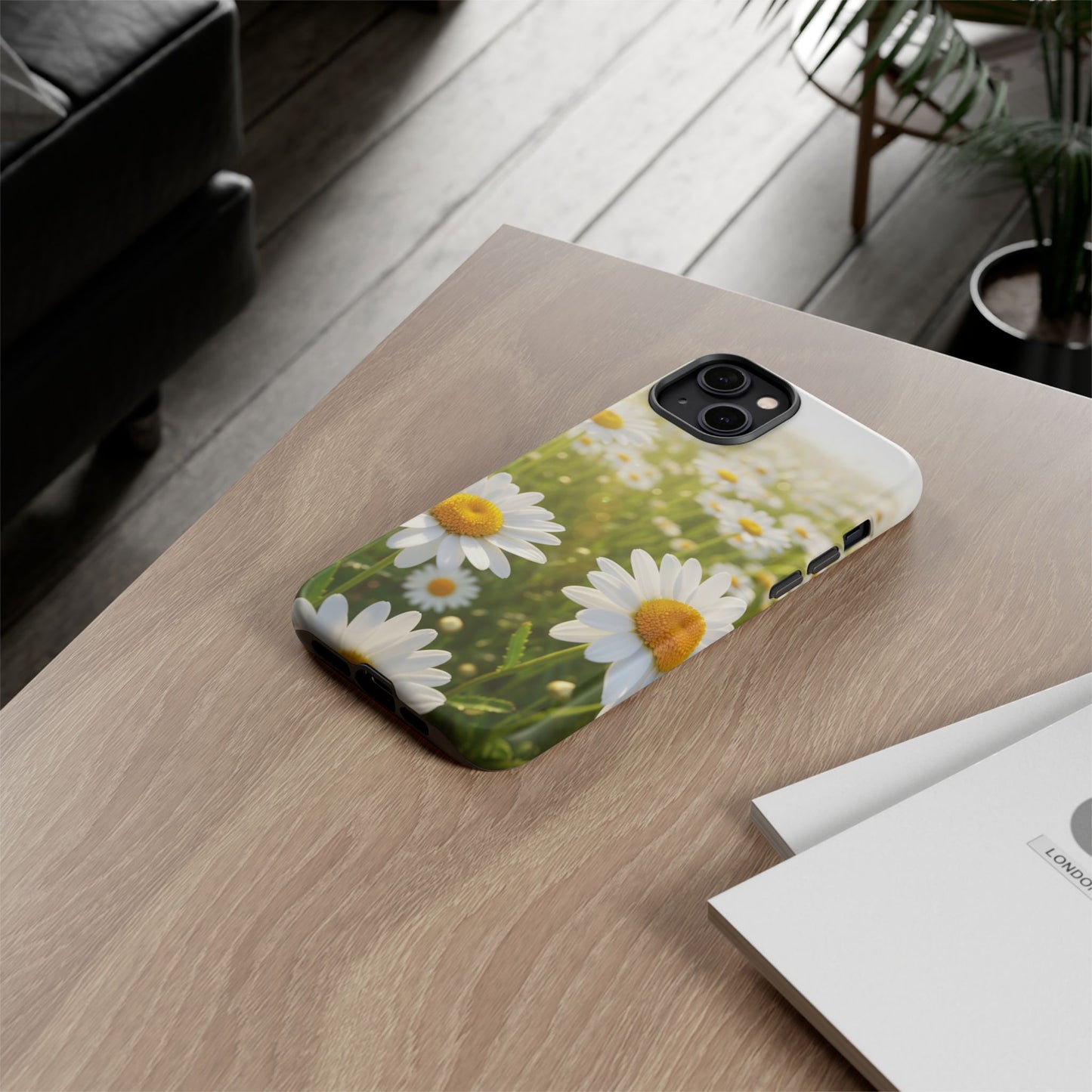 Daisy Phone Case – Floral Spring Field Tough Protective Case (iPhone, Samsung, Pixel)