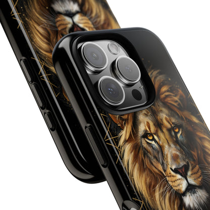 Majestic Lion Phone Case – Black Gold Luxury Lion Art Tough Protective Case