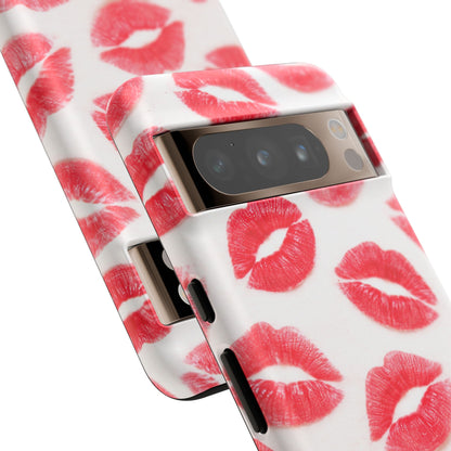 Red Lipstick Kiss Phone Case – Sexy Lip Print Pattern Tough Protective Cover