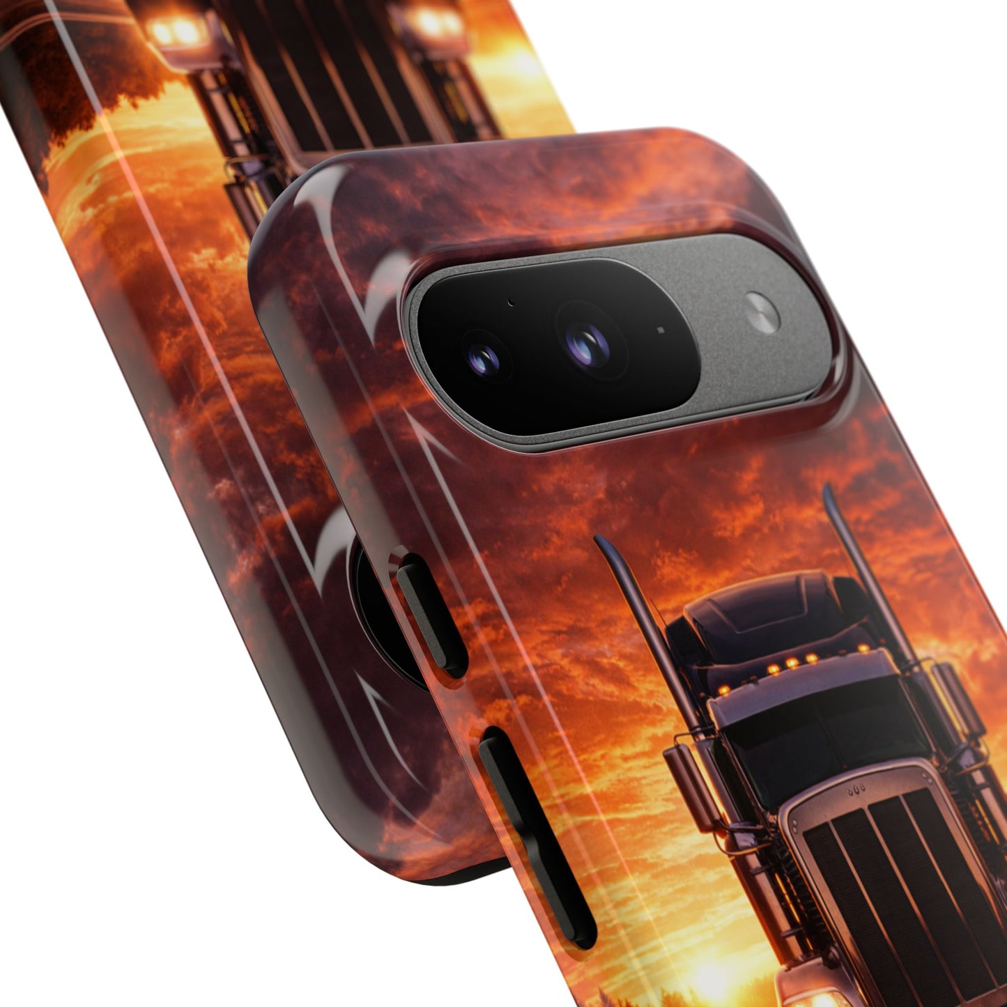 Big Rig Truck Phone Case Sunset Highway Semi Truck iPhone Samsung Cover