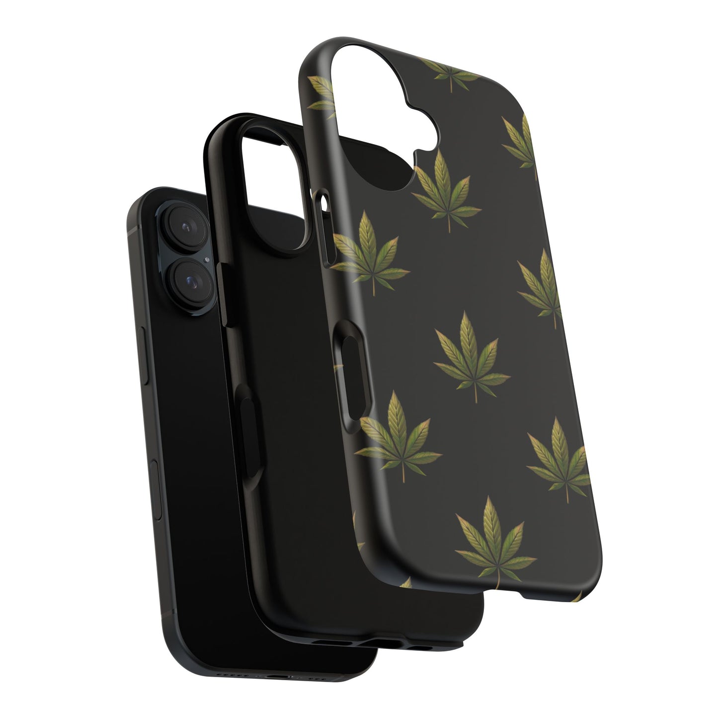 Cannabis Leaf Phone Case Green Weed Leaf Pattern Tough Protective Cover
