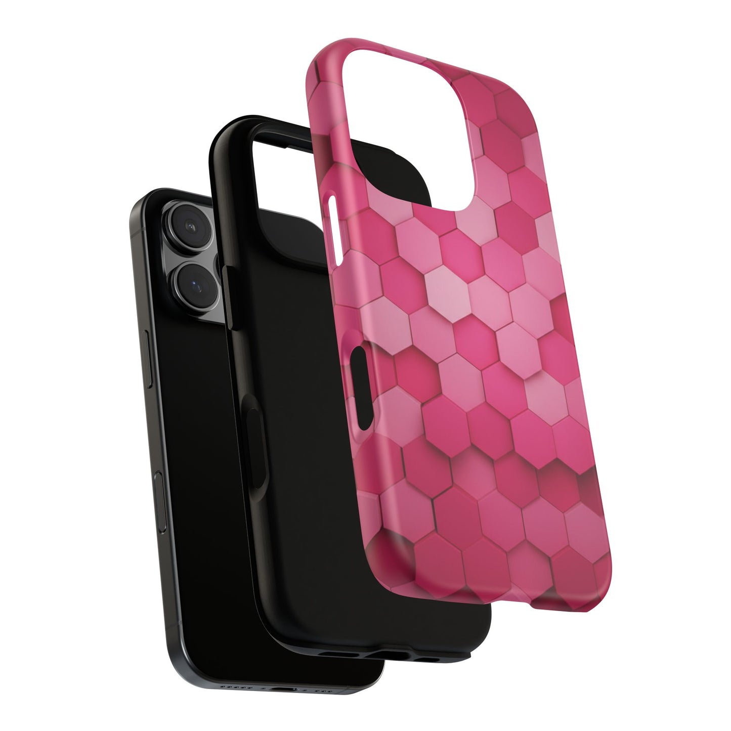 Hot Pink Hexagon Phone Case | Honeycomb Geometric Aesthetic | Cute Pink iPhone & Samsung Tough Protective Case