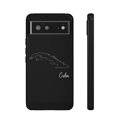 Cuba Outline Phone Case – Minimal Country Map Tough Case (iPhone, Samsung, Pixel)