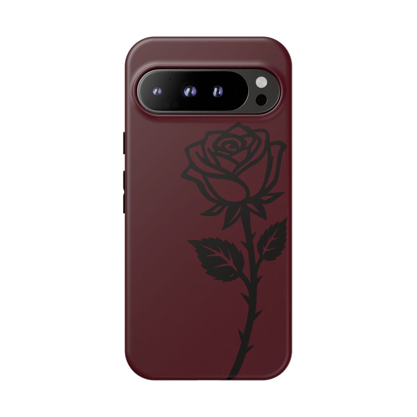 Black Rose Burgundy iPhone Case | Dark Aesthetic Shockproof Protective Cover