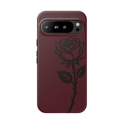 Black Rose Burgundy iPhone Case | Dark Aesthetic Shockproof Protective Cover