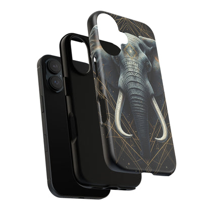 Elephant Mandala Phone Case – Black and Gold Spiritual Elephant Tough Protective Case