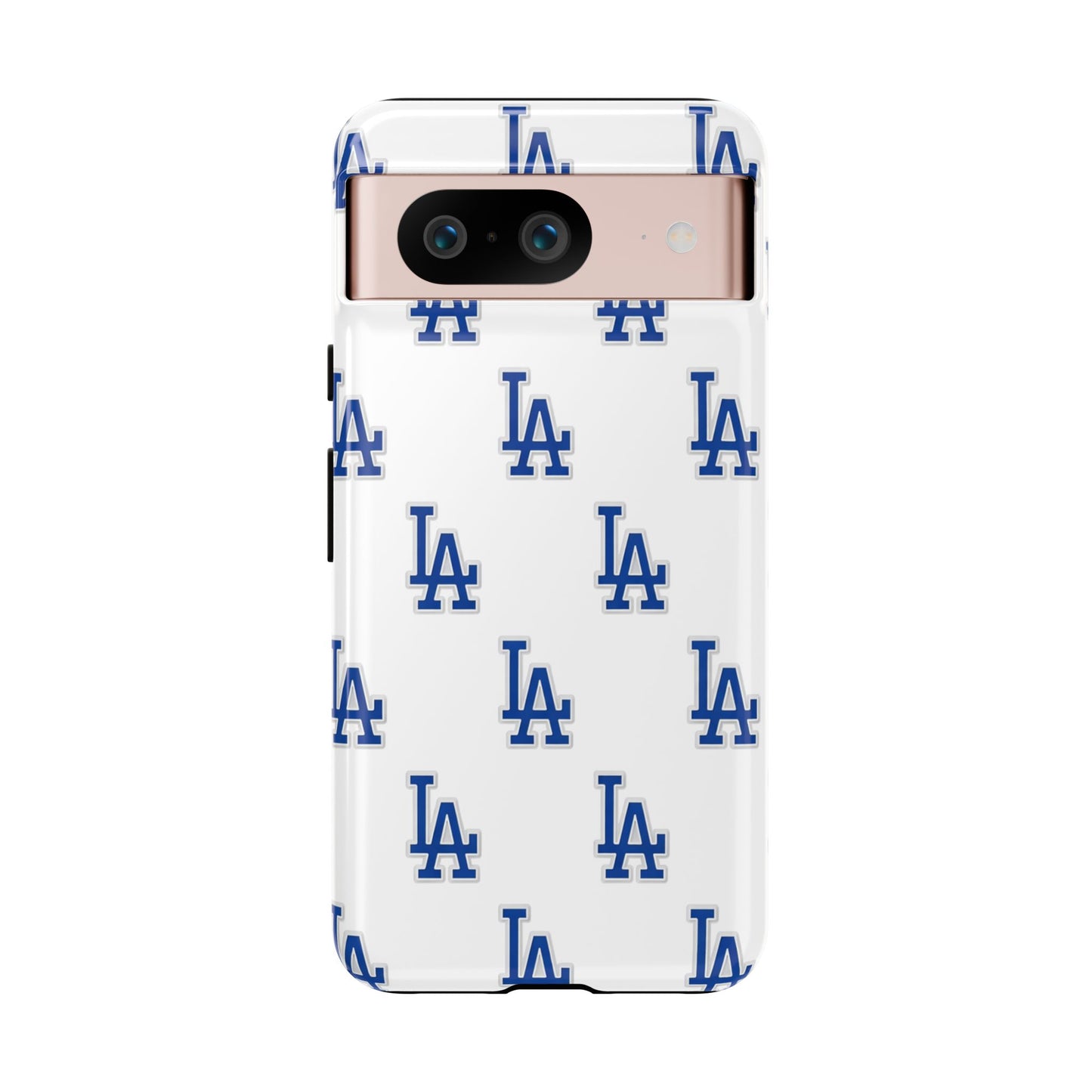 Blue LA Monogram Pattern Phone Case | Minimal Baseball Inspired Tough Cover