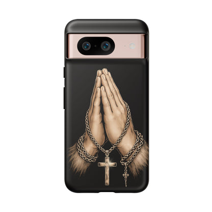 Praying Hands Cross Phone Case – Christian Faith Scripture Cover