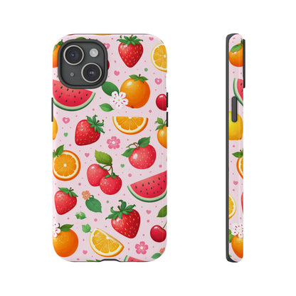 Fruit Phone Case – Tough Shockproof, Strawberry Cherry Citrus Summer Design for Iphone, Samsung Galaxy and Pixel