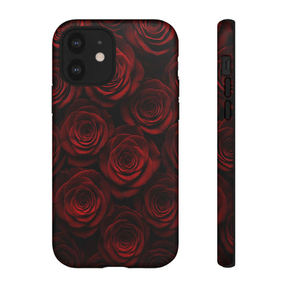 Dark Red Rose Phone Case – Gothic Floral Tough Case (iPhone, Samsung, Pixel)