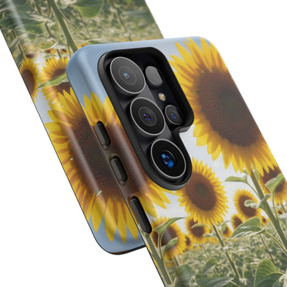 Sunflower Field Phone Case | Golden Hour Floral Aesthetic | Bright Summer Tough Case