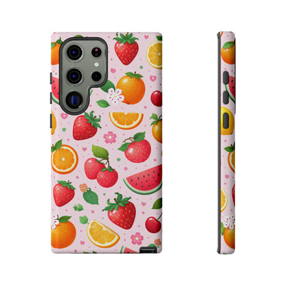 Fruit Phone Case – Tough Shockproof, Strawberry Cherry Citrus Summer Design for Iphone, Samsung Galaxy and Pixel