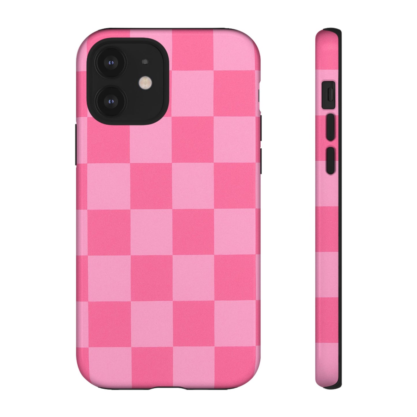 Pink Checkerboard Phone Case | Cute Aesthetic Checkered iPhone & Samsung Tough Case