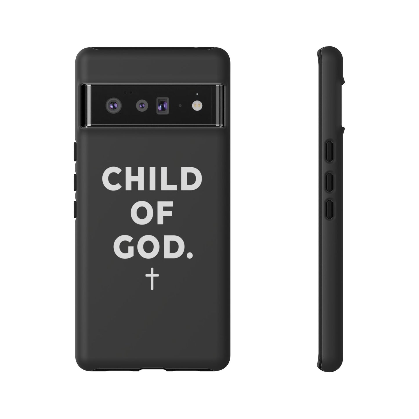 Child of God Phone Case Christian Black Aesthetic Cross Tough Cover
