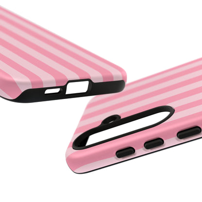 Pink Stripe Phone Case – Pastel Coquette Aesthetic Tough Protective Case