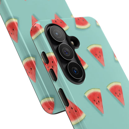 Watermelon Phone Case – Pastel Blue Summer Fruit Tough Case (iPhone, Samsung, Pixel)