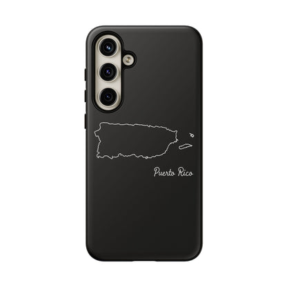 Puerto Rico Outline Phone Case – Minimal Country Map Tough Case (iPhone, Samsung, Pixel)