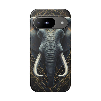 Elephant Mandala Phone Case – Black and Gold Spiritual Elephant Tough Protective Case