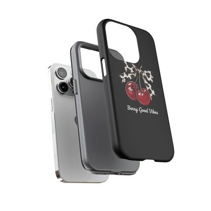 Cherry Cow Print Phone Case | Coquette Bow Aesthetic iPhone & Samsung Tough Case