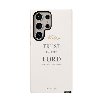 Proverbs 3:5 Christian Phone Case Trust in the Lord Minimalist Faith Cover