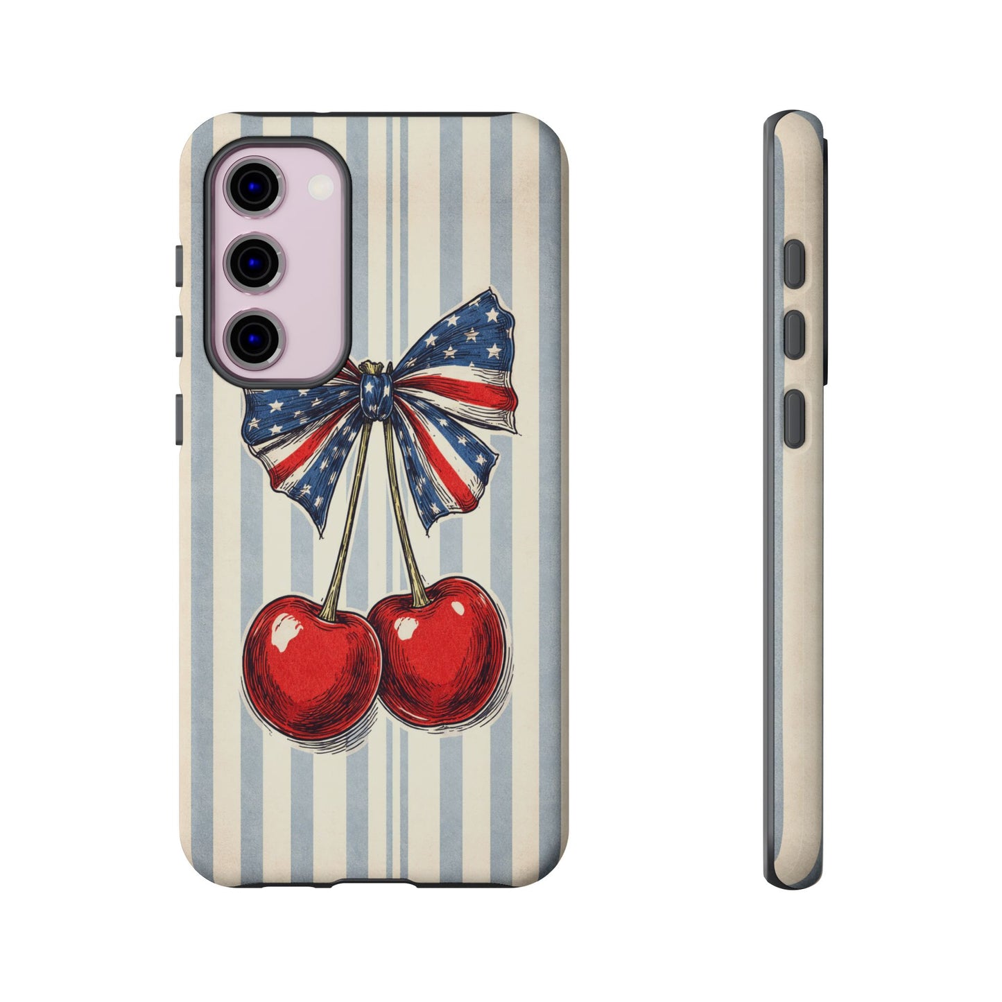 Patriotic Cherry Phone Case Americana Coquette Aesthetic iPhone Samsung