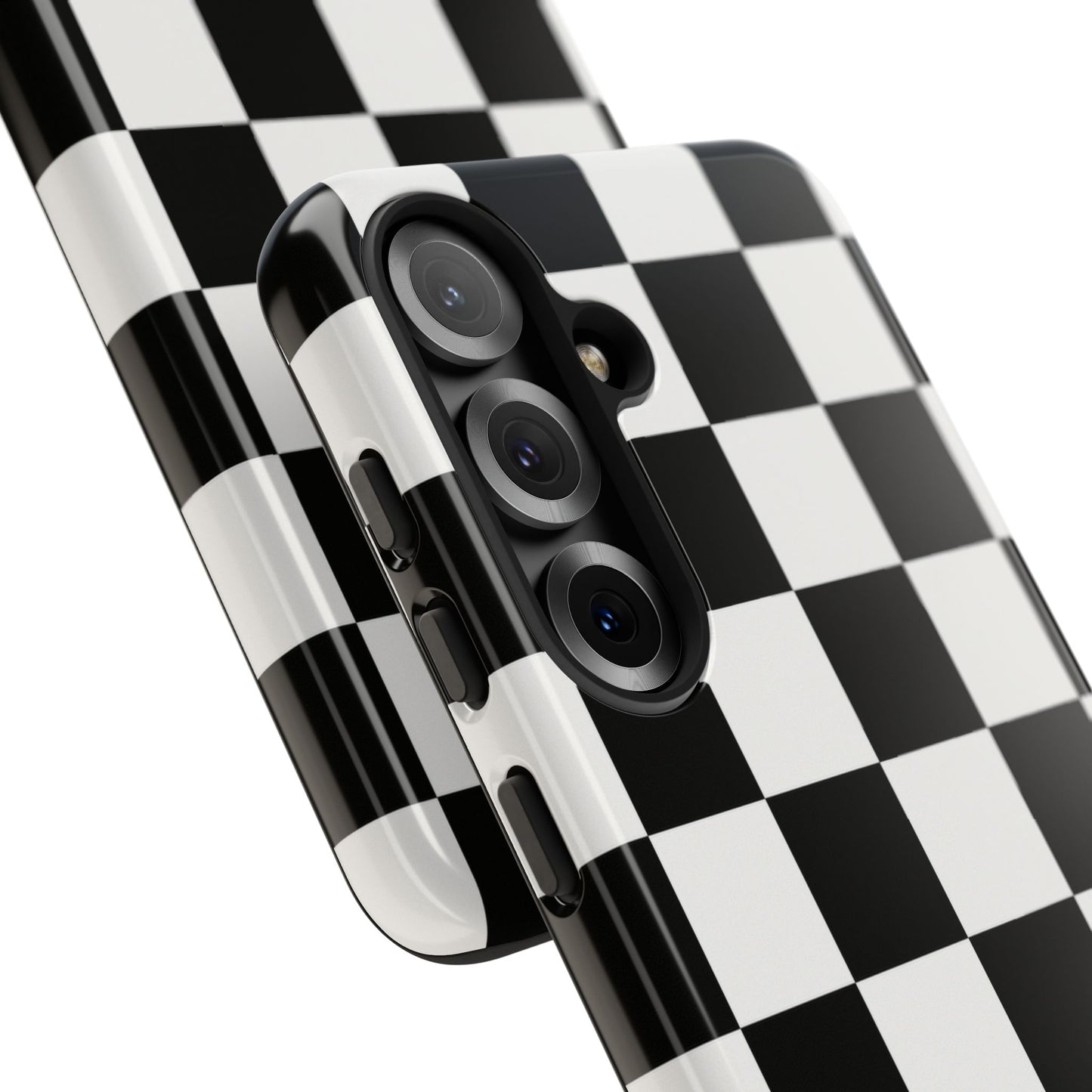Black & White Checkerboard Phone Case – Classic Aesthetic Tough Protective Case for Iphone, Samsung Galaxy and Pixel