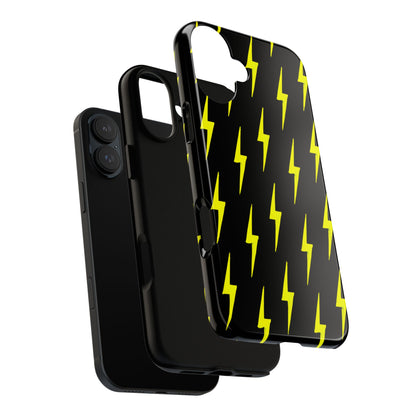 Yellow Lightning Bolt Tough Phone Case | Bold Electric Pattern Case for Iphone, Samsung Galaxy and Pixel