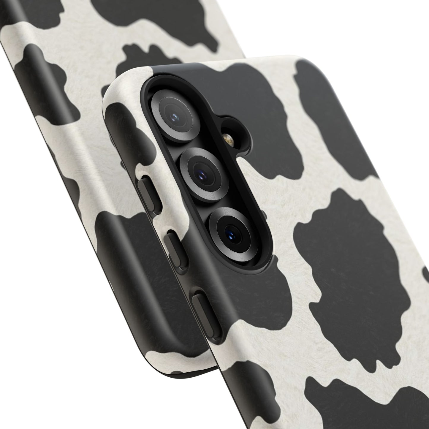 Black & White Cow Print Phone Case | Western Aesthetic iPhone & Samsung Tough Case