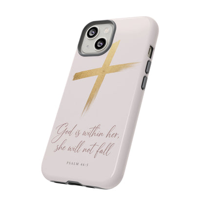 Psalm 46:5 God Is Within Her Christian Cross Phone Case Faith Gift