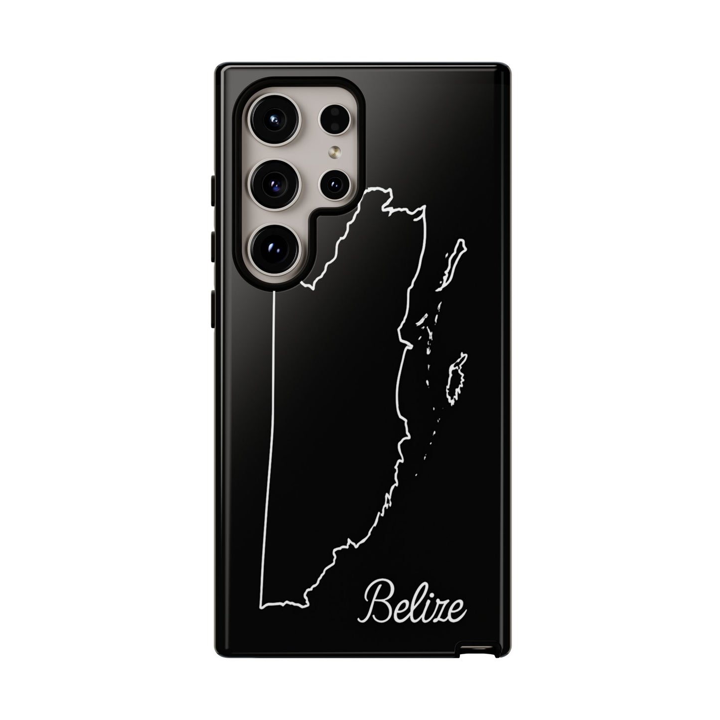 Belize Outline Phone Case – Minimal Country Map Tough Case (iPhone, Samsung, Pixel)