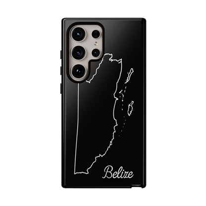 Belize Outline Phone Case – Minimal Country Map Tough Case (iPhone, Samsung, Pixel)