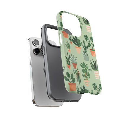 Plant Lover Phone Case | Cute Potted Plants Pattern | Botanical Aesthetic Tough Case