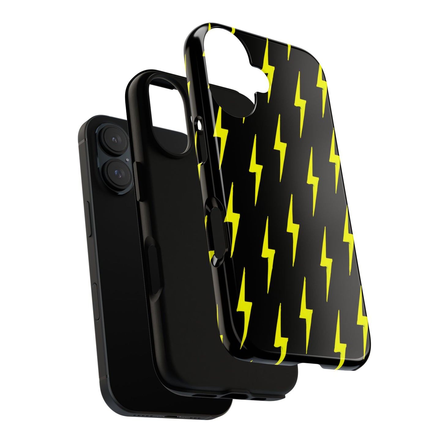 Yellow Lightning Bolt Tough Phone Case | Bold Electric Pattern Case for Iphone, Samsung Galaxy and Pixel