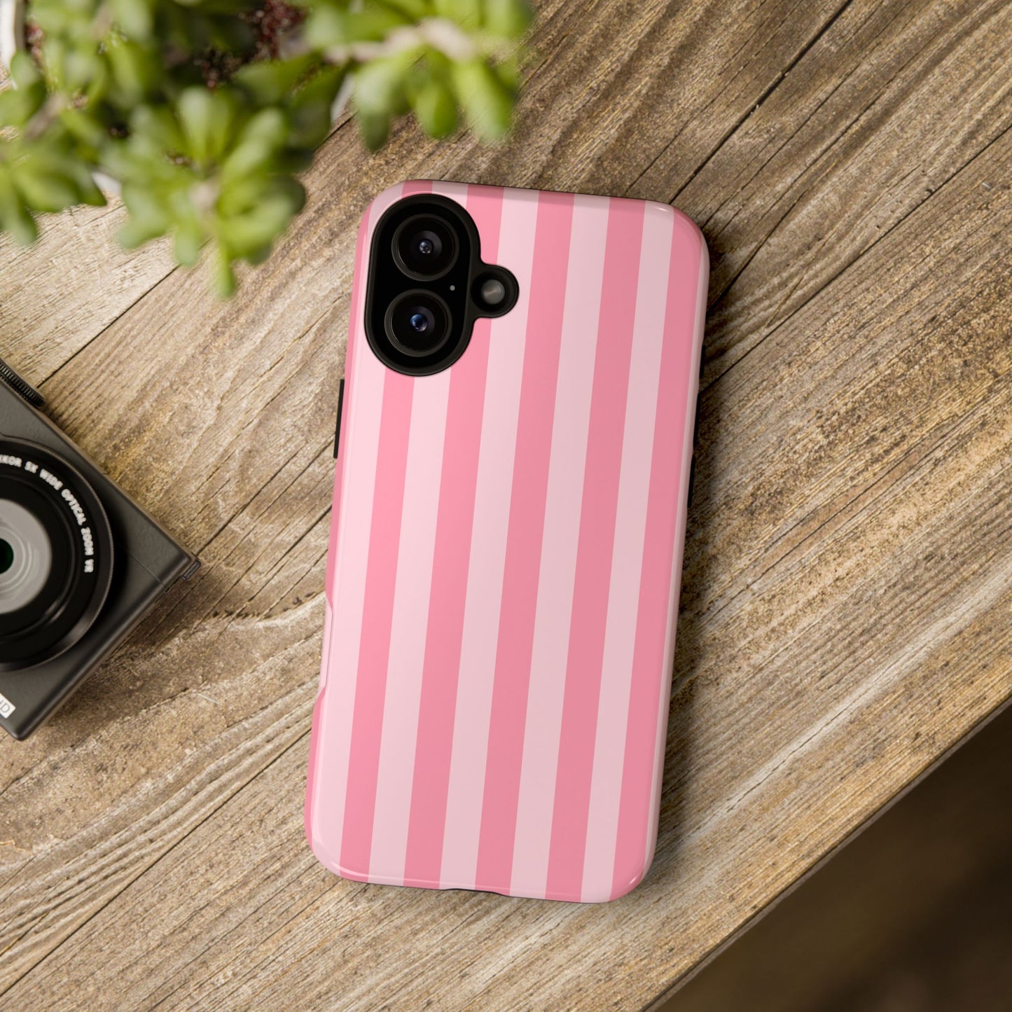 Pink Stripe Phone Case – Pastel Coquette Aesthetic Tough Protective Case