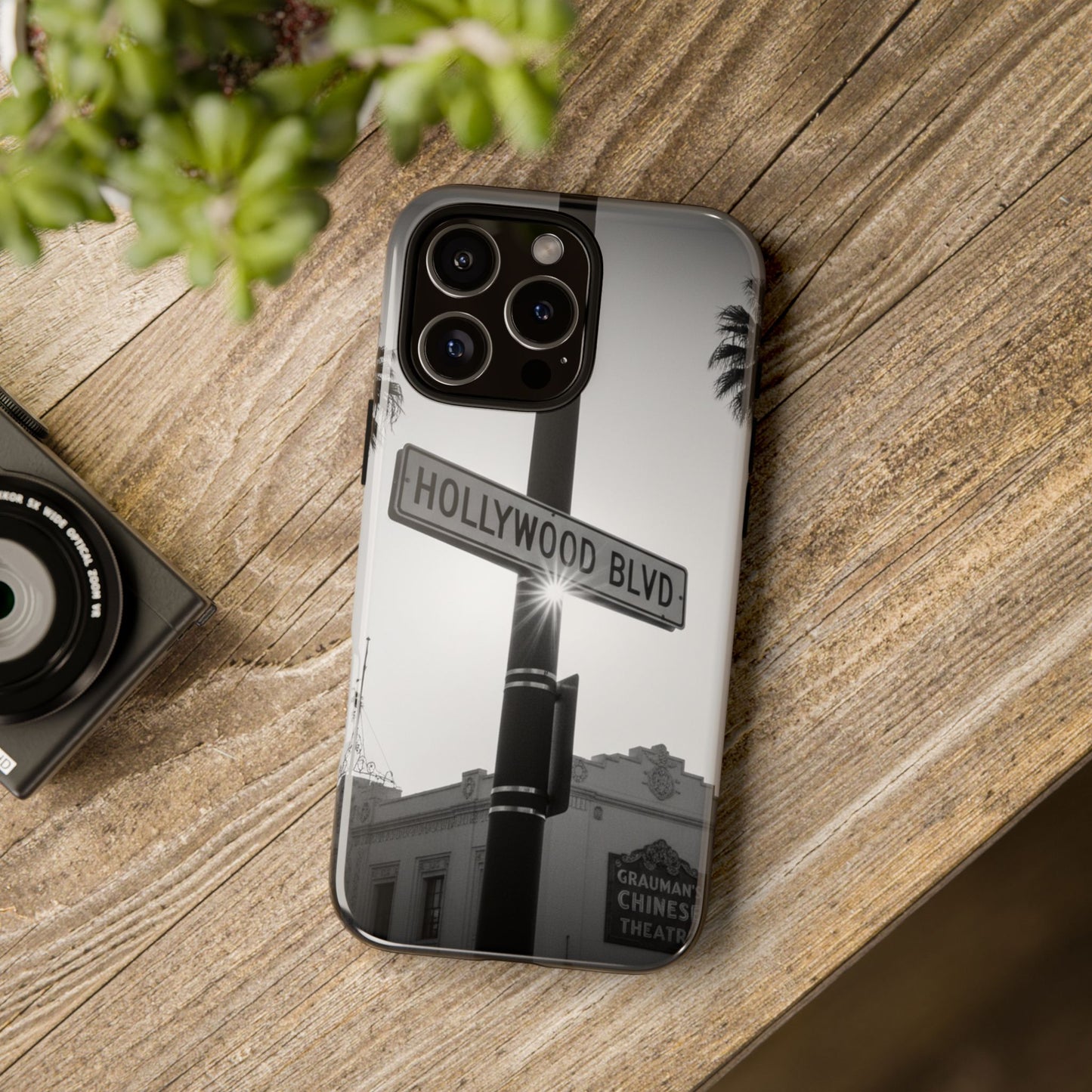Hollywood Blvd Phone Case | Vintage Los Angeles Street Sign | Black & White LA Aesthetic