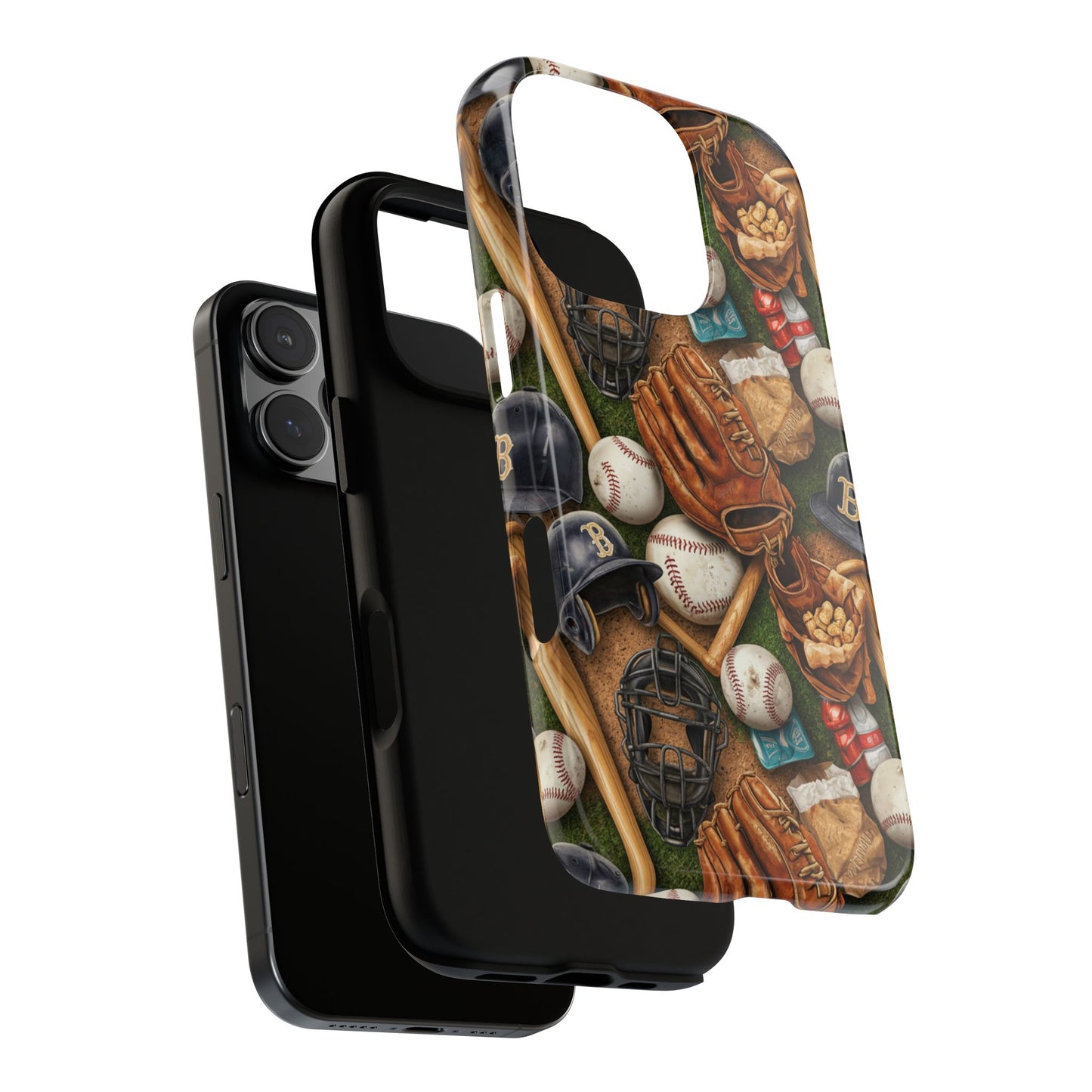 Baseball Gear Collage Phone Case – Vintage Baseball Equipment Sports Tough Case