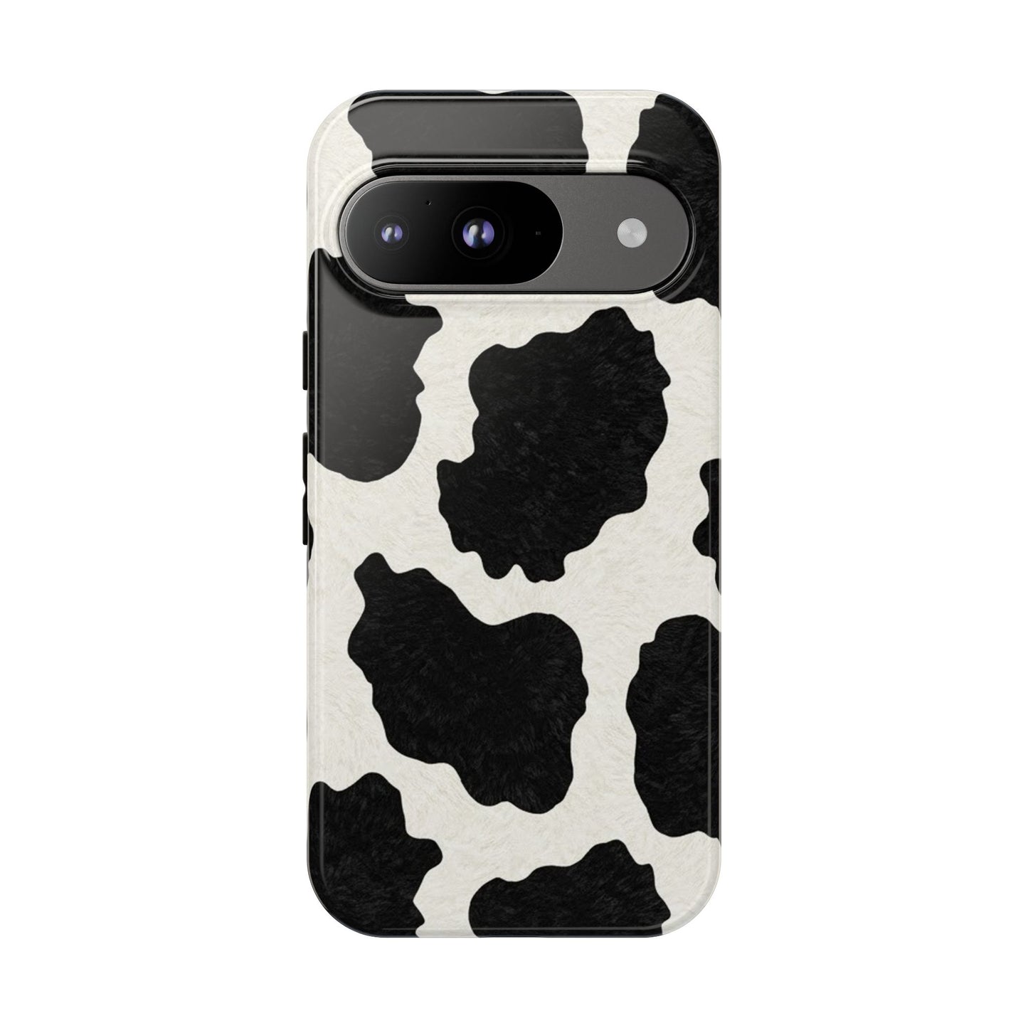 Black & White Cow Print Phone Case | Western Aesthetic iPhone & Samsung Tough Case
