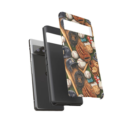 Baseball Gear Collage Phone Case – Vintage Baseball Equipment Sports Tough Case