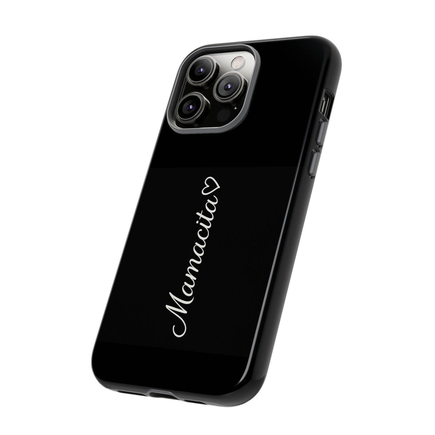 Mamacita Script Phone Case | Minimal Black Tough Case | Sleek Aesthetic Cover