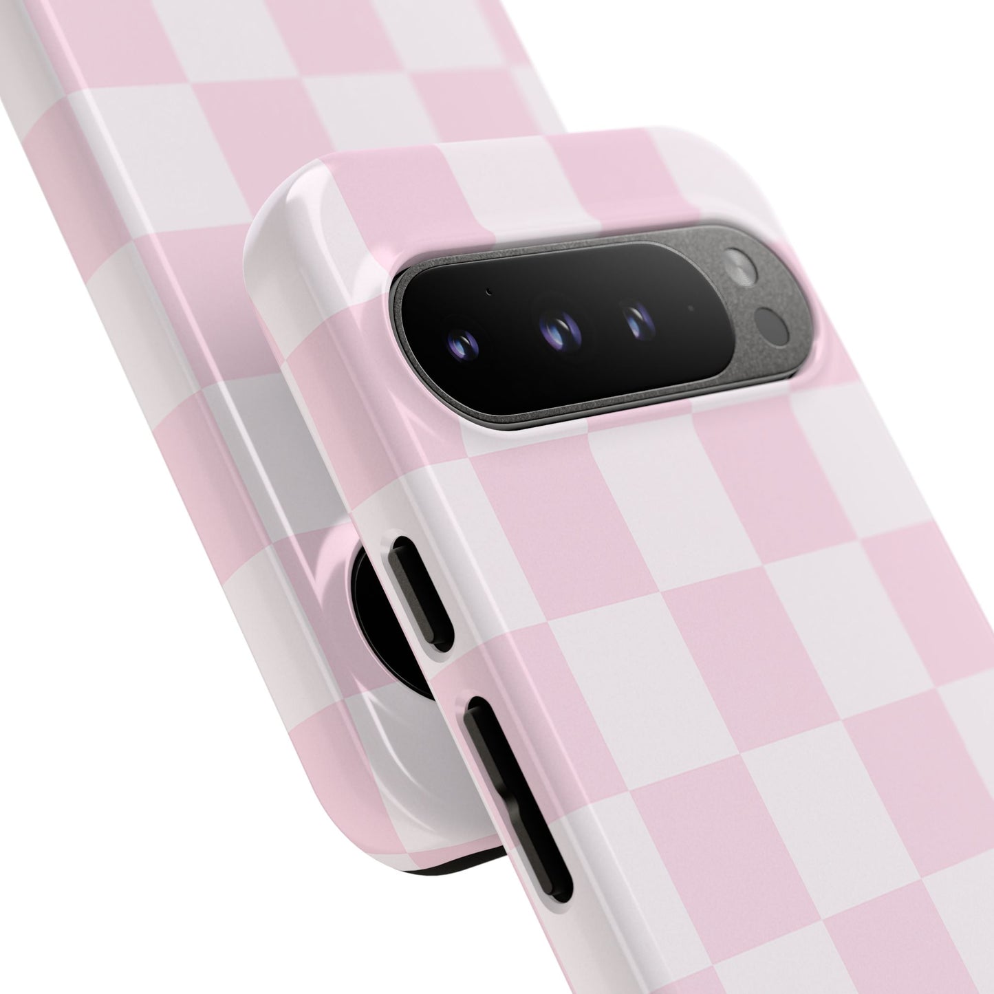 Light Pink Checkerboard Phone Case | Pastel Aesthetic Checkered iPhone & Samsung Tough Case