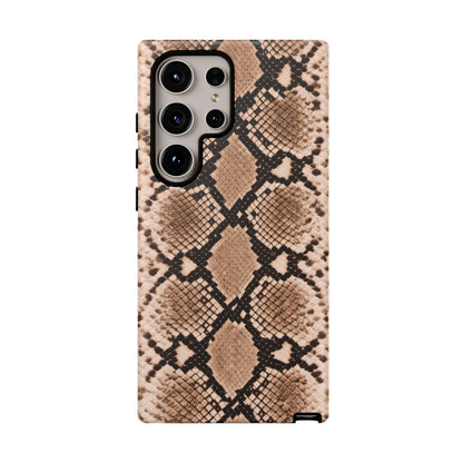 Snake Print Phone Case – Brown Python Pattern Slim Protective Cover for Iphone, Samsung Galaxy and Pixel