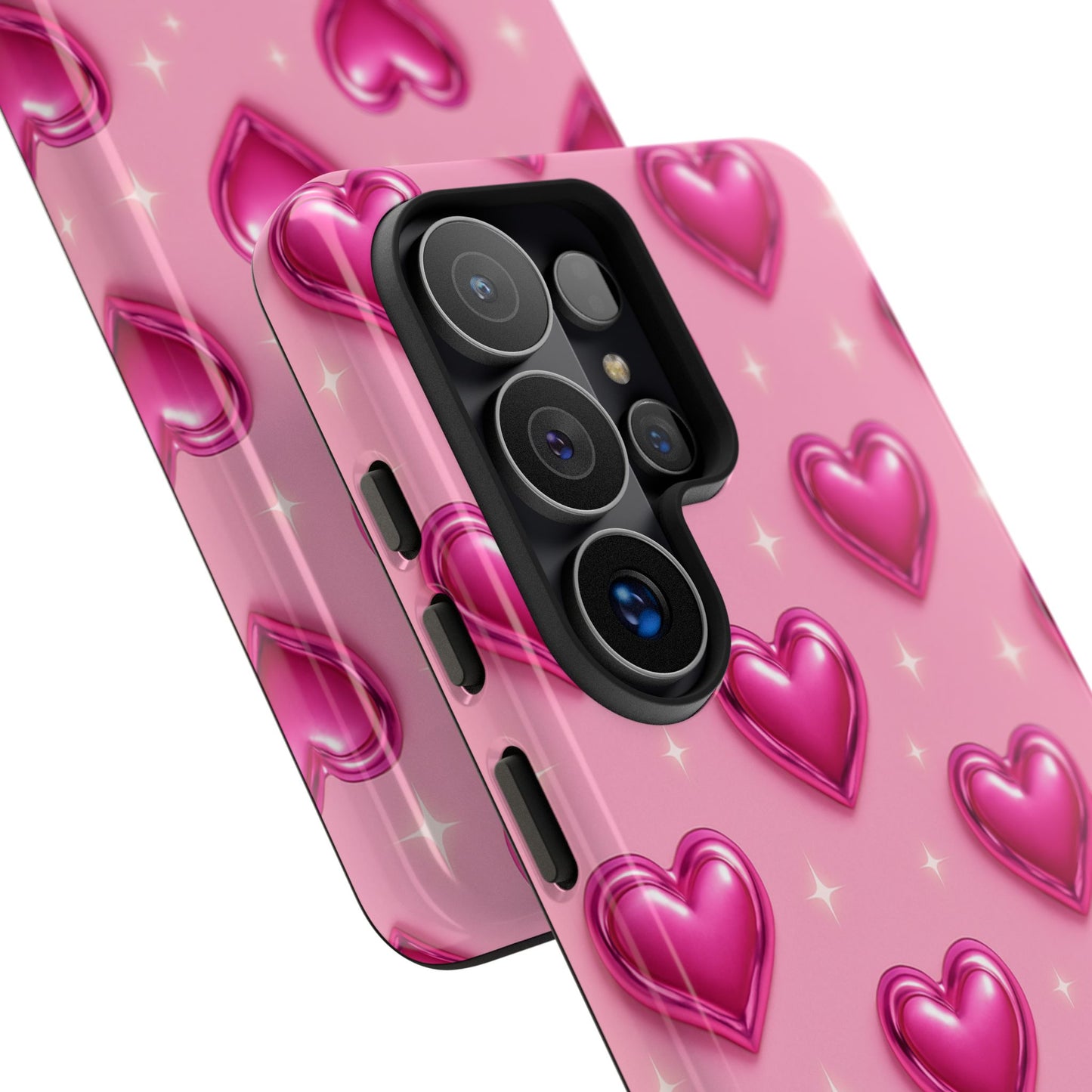 Pink Heart Pattern Phone Case | Tough Protective Case for Iphone, Samsung Galaxy and Pixel